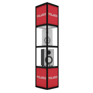 Rak Pameran Lipat 4 Tingkat Bentuk Persegi dan Bulat, Model Retractable Twist Tower - Product Image 5