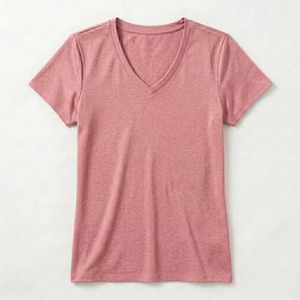 Camiseta de Algodón Rosa para Mujer, Cuello Redondo, Manga Corta, Corte Regular, Tejido Jersey Informal, Transpirable, para Todas las Temporadas - Product Image 4