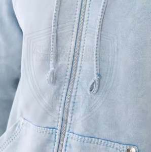 Survêtement à capuche uni pour homme de qualité supérieure en gros, lavage à l'acide, avec logo personnalisé, taille plus, 100% coton - Product Image 6