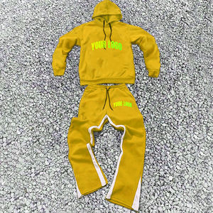 Tracksuit Manufacturer Custom Lightweight Fleece Cotton Sweatsuit <b>Tracked</b> Sweatpants Hoodie Set for Winter Eco-Friendly - Product Image 1