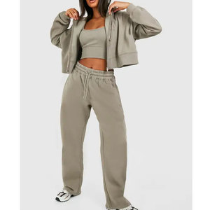 Conjunto deportivo de top corto de calidad premium con textura suave y aspecto moderno, conjunto deportivo casual de top corto. - Product Image 1