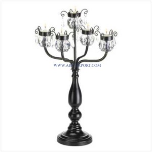 Candélabre de table de couleur noire en métal au design attrayant meilleure vente bougeoir éclaircissant de décoration de maison vintage à vendre - Product Image 1