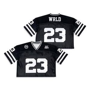 Camiseta de fútbol americano personalizada para hombres y jóvenes, diseño de malla de secado rápido con logotipo de equipo, longitud de manga corta - Product Image 3