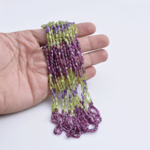 พลอยธรรมชาติหลากหลายชนิด รูปไข่เรียบ 1 เส้น สำหรับทำเครื่องประดับชั้นดี - Product Image 5