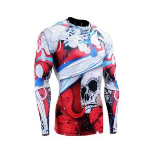 เสื้อยืดแขนยาวคอกลมทรงสลิมฟิตแห้งเร็วสำหรับผู้ชาย ยี่ห้อ INDEX APPAREL ผ้าโพลีเอสเตอร์ถักลายพิมพ์รูปมังกร - Product Image 4