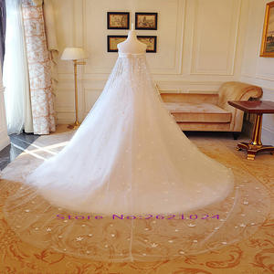 Appliques pour robes chapelle Train fleurs perles chine princesse robe de bal robe de mariée robe pra civile robes de fête soci - Product Image 2