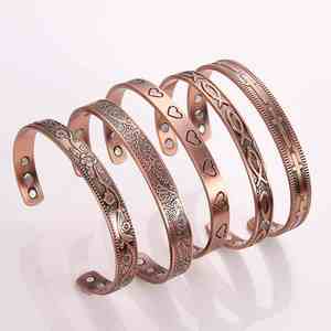 High Selling Loss Weight Adjustable Christian Cross Solid Pure <b>Copper</b> <b>Magnetic</b> <b>Men</b> <b>Bracelet</b> - Product Image 5