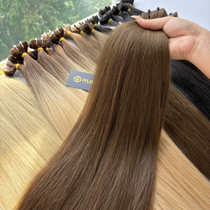Extensiones de Cabello con Cinta Adhesiva Invisible RUSA HAIR, Cabello Humano Virgen Vietnamita Super Double Drawn, Color Claro de Moda para el Verano - Product Image 4