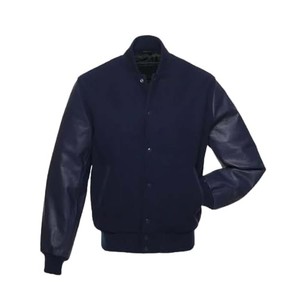 Super calidad moda Casual OEM/ODM bordado poliéster satén Varsity chaqueta liso negro suelto hombres Varsity chaqueta - Product Image 2