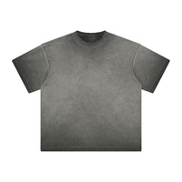 T-shirt délavé à l'acide de bonne qualité High Street Hip Hop Logo personnalisé délavé à l'acide T-shirts délavés à l'acide pour hommes
