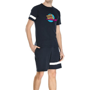 Conjunto corto informal de verano para hombre más vendido Serigrafía a color sólido a un precio - Product Image 4