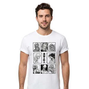 Camiseta de Anime Titans Attack, 100% Algodón Jersey Transpirable con Estampado de Personajes y Logotipo, Teñido con Hilo, Peso de Tela 240g 300g - Product Image 2