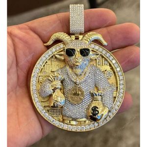 Iced Out Custom Moissanite Diamond <b>Silver</b> <b>Pendant</b> <b>for</b> <b>Men</b> Hip Hop Style - Product Image 1