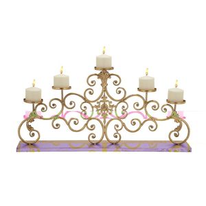 Portavelas de latón con acabado real 5-Batti con atractivo tradicional utilizado para rincones de oración divina y configuraciones de Pooja - Product Image 2