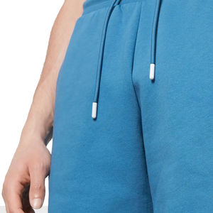 Pantalones cortos deportivos de entrenamiento de algodón 100% para hombre, pantalones cortos deportivos transpirables de secado rápido para gimnasio con patrón de decoración, bolsillos, pantalones cortos para el sudor - Product Image 5