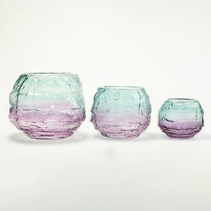 Compre el Juego de 3 Jarrones de Vidrio de Diseño Artesanal Bark Flex Potu para Decoración de Sala de Estar - Product Image 1