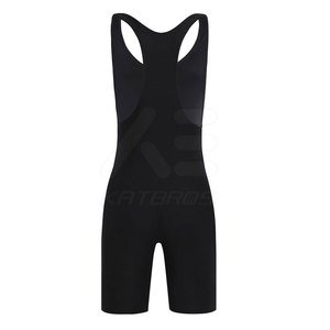 Maillot de lutte KATBROS unisexe noir dos nageur sans manches ajusté anti-humidité respirant séchage rapide adulte toutes saisons - Product Image 2