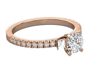 Bague de fiançailles en argent S925 avec diamant certifié IGI, plaqué or 14 carats, taille brillant, cadeau classique pour mariage ou anniversaire - Product Image 3