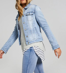 Chaqueta vaquera sostenible de secado rápido de algodón 100%, chaqueta vaquera para mujer más vendida en invierno - Product Image 1