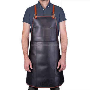 Wholesale 100% Original Premium Quality Professional Leather Chef Butcher <b>BBQ</b> Kitchen <b>Apron</b> Custom Logo-Apparel - Product Image 3