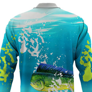 T-shirts de pêche pour hommes à manches longues, respirants, imperméables, à séchage rapide, avec impression par sublimation personnalisée, protection UPF 50 - Product Image 6