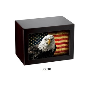 Grande urne funéraire adulte en bois noir pour cendres humaines Urne funéraire de forme rectangulaire avec sac en velours gratuit - Product Image 1