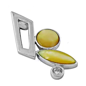 Pendentif en argent plaqué or avec pierres précieuses en quartz jaune, bijoux de style religieux unique avec motif numérique, charmes pour femmes - Product Image 2