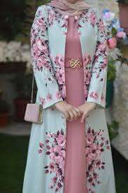 Imprimé floral de haute qualité modeste mode Abaya beaux derniers styles brodé en mousseline de soie tissu bouton Burqa Design - Product Image 5