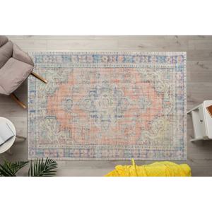 Alfombra estampada con diseño persa, fácil de limpiar, turca, para salón, tribal, de terciopelo - Product Image 1