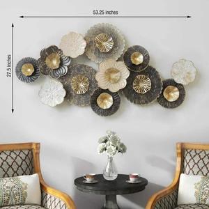 Hot Vantage Look métal Floral tenture murale décor multicolore intérieur et extérieur Art mural suspendu décor fleur métal décoration murale - Product Image 5
