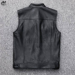 New Design <b>Fashionable</b> Leather <b>Vest</b> High Quality Outdoor Breathable Leather Winter <b>Vest</b> In Custom Style <b>Vest</b> For <b>Men</b> - Product Image 3