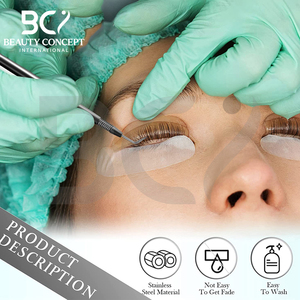 Outil de rehaussement de cils noir 2 pièces en acier inoxydable avec peigne de séparation pour extensions de cils - Product Image 4