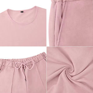 Ensemble de vêtements unisexe pour homme 100% coton éponge française chemise à manches courtes short anti-rides respirant t-shirts unisexe pour homme court - Product Image 6