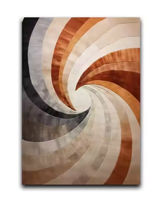 Tapis en laine tufté à la main rectangulaire moderne de qualité supérieure à poils hauts motif abstrait en spirale beige contemporain pour le bureau à domicile - Product Image 1