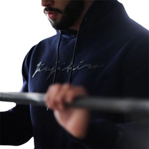 Sweat à capuche Pro Navy Premium Mens Performance Hoodie avec logo en caoutchouc 3D Soft Durable Athletic Fit & Streetwear Fashion - Product Image 4