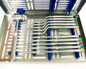 Kit d'ostéotomes dentaires 11 pièces en gros, instruments chirurgicaux pour lifting sinus, réutilisables, manuels, en acier et en métal, par SurgiRight - Product Image 1