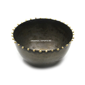 Bol à chocolat martelé noir et or forme ronde bol doux fait à la main bol à chocolat fantaisie élégant classique - Product Image 3