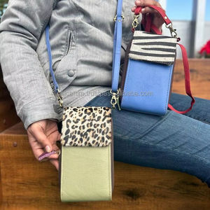 กระเป๋าคาดลำตัวมือถือหนังทำมือของจริงใหม่มีหลายสีสำหรับผู้หญิงผมพิมพ์ลายสัตว์ที่ไม่ซ้ำใคร - Product Image 4