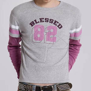 Camisetas de doble capa de manga larga de moda informal de verano ecológicas para camisetas de doble capa impresas en color personalizadas - Product Image 2