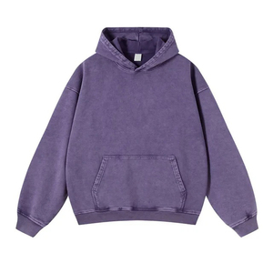 Streetwear de marque OEM, sweat à capuche surdimensionné délavé à l'acide pour hommes, pull épais en éponge française, pull à capuche en éponge grise - Product Image 6