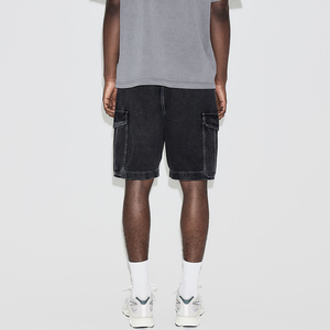 Pantalones cortos vaqueros holgados bordados con logotipo personalizado de calle alta de verano 2025, ropa de calle informal Vintage, Bermudas lavadas para hombre - Product Image 3