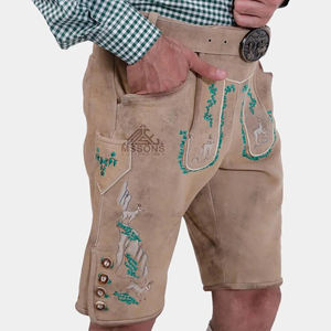 Bavarois Lederhosen traditionnel Oktoberfest Costume pour hommes authentique cuir Shorts vêtements en gros commandes personnalisées - Product Image 5