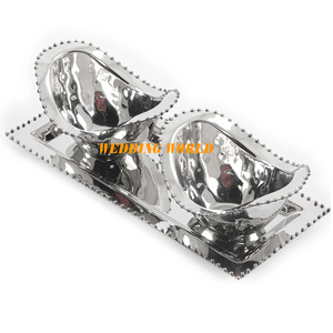 Bol à chocolat rond martelé en argent, plaqué nickel, bol à bonbons design, classique, élégant, vente en gros de bols à chocolat - Product Image 3