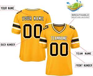 Vêtements de club personnalisés vêtements de sport maillots de football américain OEM séchage rapide polyester maille respirant manches rayures équipe Logo numéros - Product Image 4