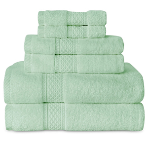 Ensemble de serviettes de bain en coton de qualité supérieure à séchage rapide, doux et absorbant, couleur unie, qualité turque, hôtel, spa, usage domestique, lot de 6 pièces, vente en gros - Product Image 1