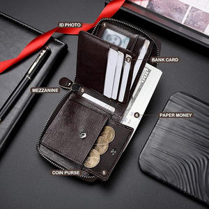 Cartera de Hombre de Microfibra Sintética con Cierre Corto, Diseño Moderno, Logotipo Personalizado, Alta Calidad OEM, Venta al Por Mayor, Bajo MOQ, Impresa con Múltiples Ranuras para Tarjetas - Product Image 4