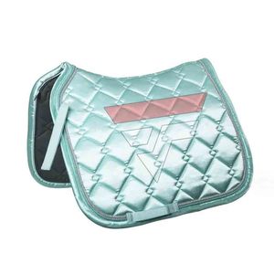 Tapis de Selle Matelassé en Satin OEM Gris Foncé Charbon pour Chevaux, Tapis d'Équitation Amortissant les Chocs pour Dressage et Entraînement, Vente en Gros - Product Image 2