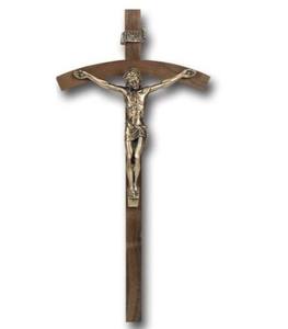 Decoración religiosa Cruz de madera Altar colgante de pared con crucifijo de latón para suministros de Iglesia artículo de decoración religiosa - Product Image 2