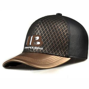 Gorras de Béisbol Planas de Cuero Genuino para Hombre, Primavera/Invierno, Color Negro y Marrón, Talla Personalizada de 54-62 cm, Gorra de Golf con Cierre a Presión - Product Image 2