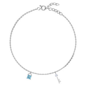 Compre Tobilleras/Payals de Plata 925 100% Auténtica para Mujeres y Niñas, Estilo Lindo, Chapado en Oro de 14K, con Circonitas y Diamantes, Material Principal: Oro - Product Image 1